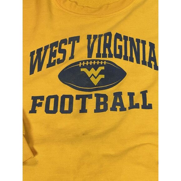 Vintage West Virginia Mountaineers Sweatshirt Men XXL 2XL Yellow Crew‎ Neck WVU - Picture 4 of 7